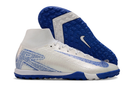 Chuteira Society Nike Air Zoom Mercurial Superfly 10 Elite TF - Branca e Azul