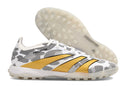 Chuteira Society Adidas Predator Elite 24 TF  - Cinza, Branca e Dourada
