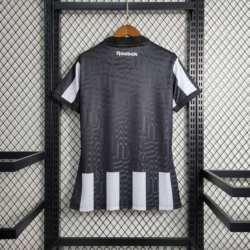 Camisa Feminina Botafogo I 23/24 Kappa - Preta e Branco