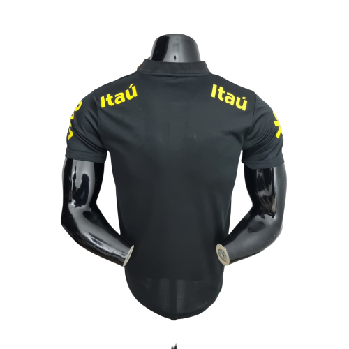 Camisa Brasil Polo Gola Baixa  Preta - Masculina