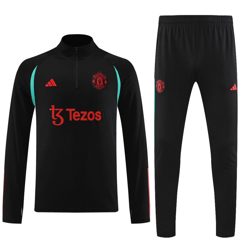 Conjunto Manchester United treino Black 23/24 Preto - Adidas