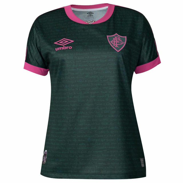 Camisa Feminina Fluminense III 23/24 Umbro - Vinho e Verde